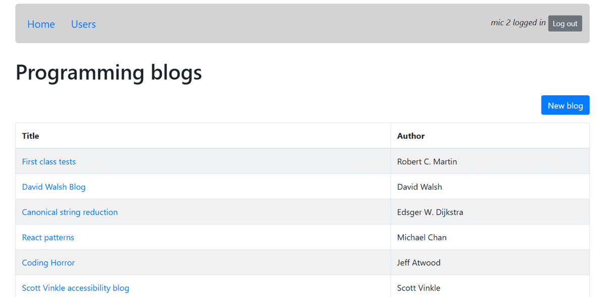 Bloglist App screenshot 1