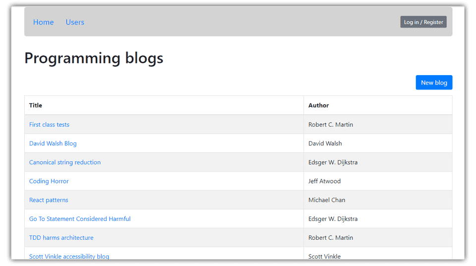 Bloglist App screenshot 1