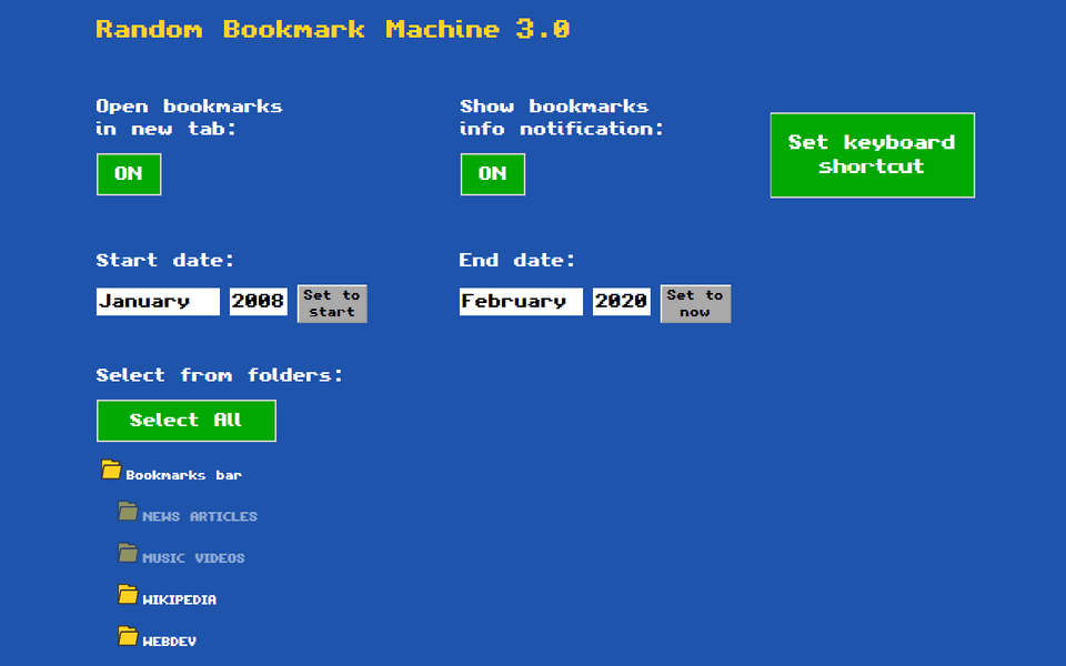 Random Bookmark Machine screenshot 2